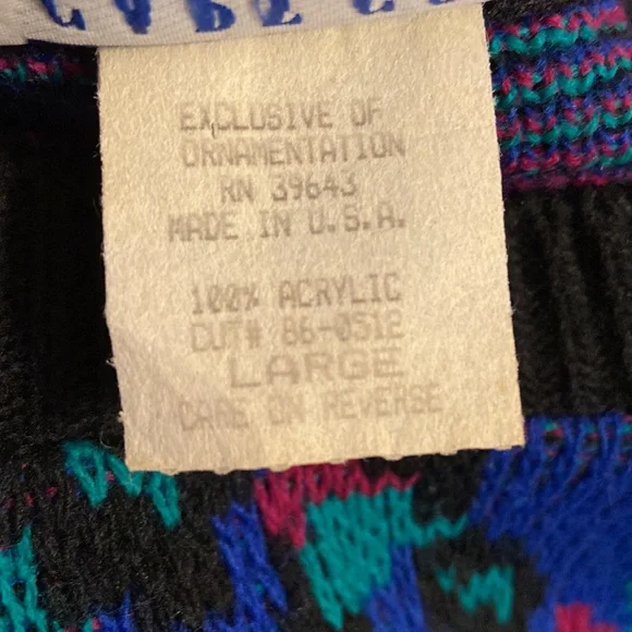Vintage Cape Cod 80s 90s Retro Artsy Sweater Sz L - Picture 4 of 4